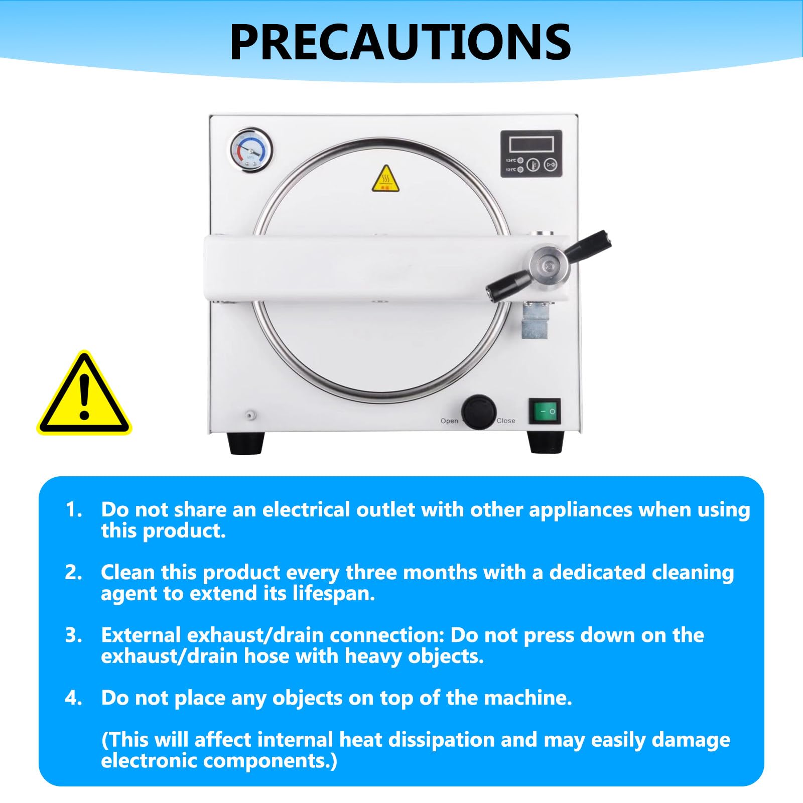 Macchina per La Pulizia del Laboratorio A Vapore, Laboratorio/Forniture Mediche Professionali, con Vassoio per Strumenti E Tubo di Scarico, per cavità Orale, Tatuaggio 18L-1100W
