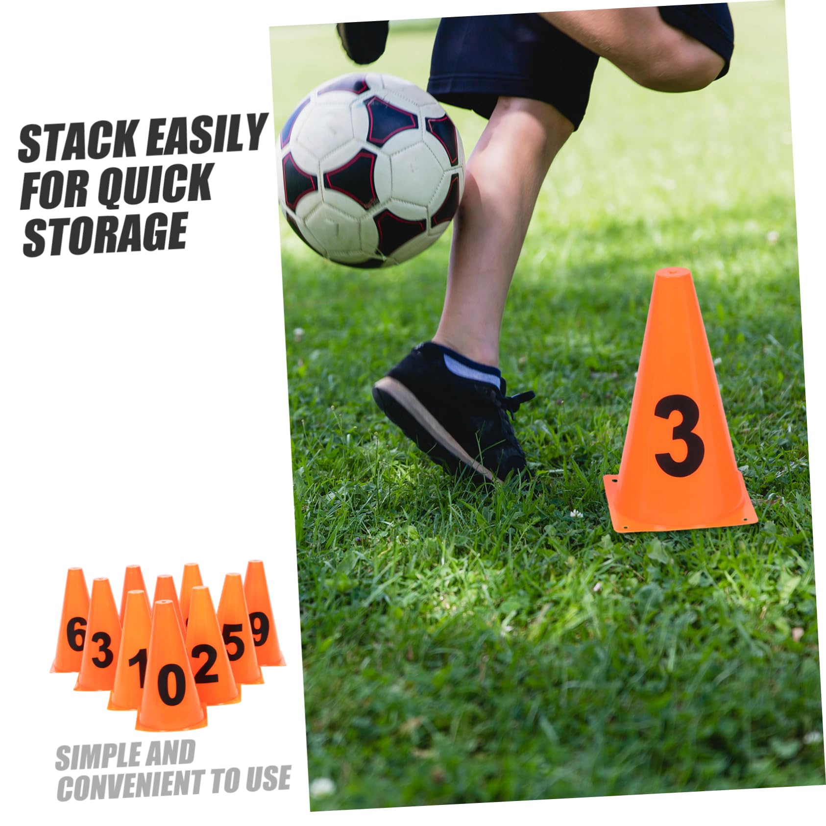 YARNOW Cubo De De Entrenamiento Conos De Práctica De Patinaje Conos para Entrenamiento Deportivo Postes De Agilidad De Fútbol Mini Conos De Futbol Polos Orange El Plastico