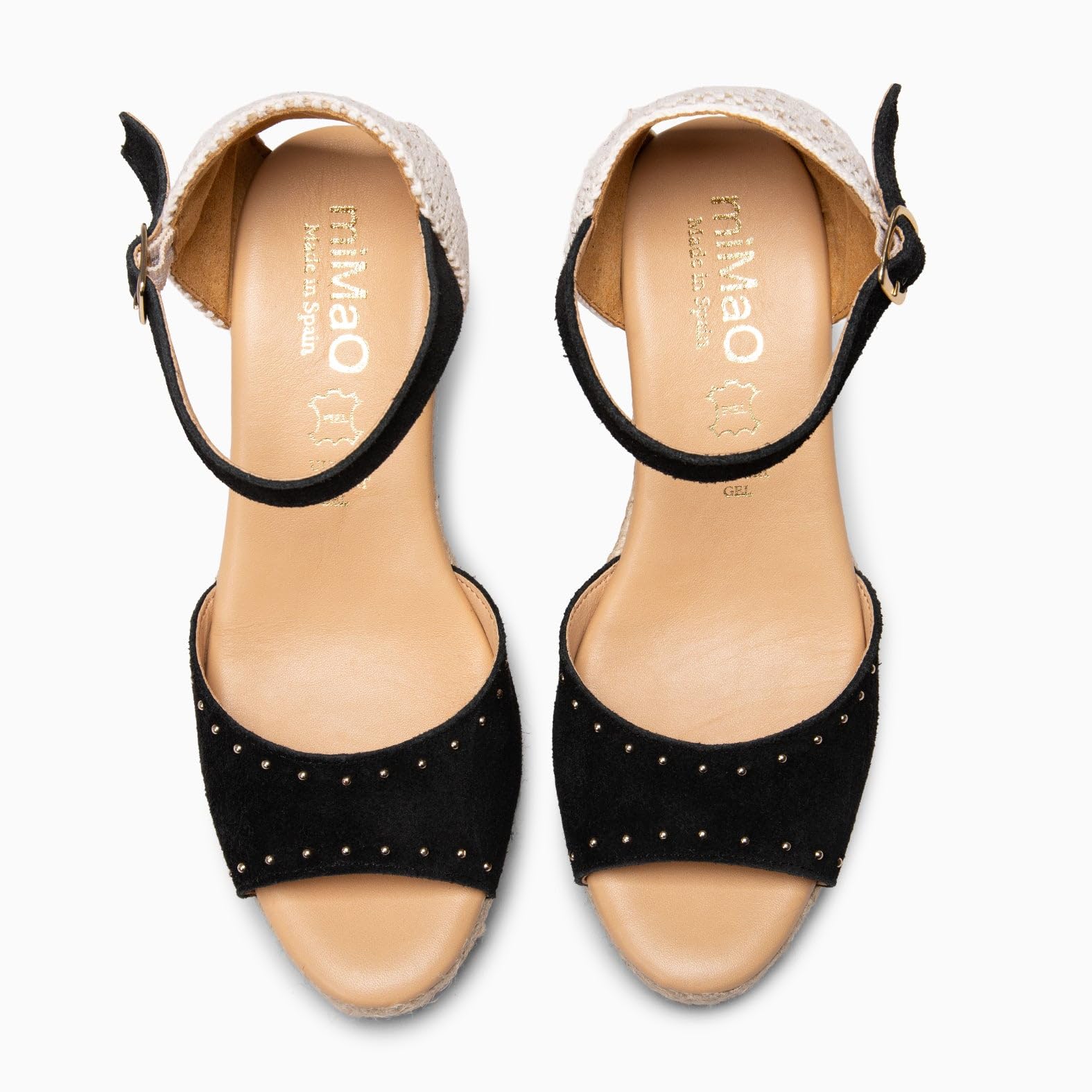 miMaO. Cuñas de esparto bajo peep toe. Fabricadas en España