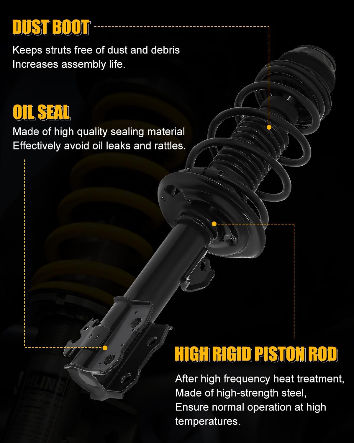 Front Complete Strut Coil and Spring Assembly Fits for 2008-2010 for Scion for xD 1.8L, 2008-2010 for Scion for xD, Struts Shocks Kit Replace 172442