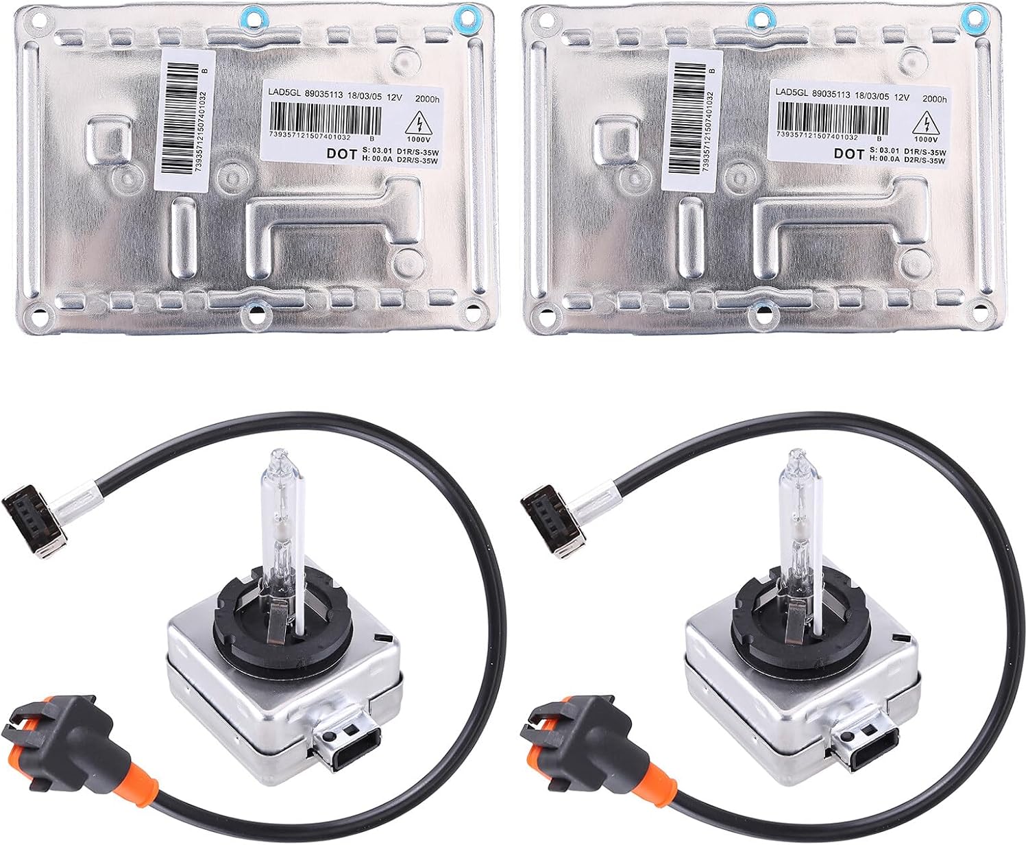 89035113 HID Xenon Headlight Ballast with Bulb for Cadillac CTS SRX,for VColvo S60 S80 V70 XC70 XC90,2Pcs Xenon Ballast Control Assembly for ACUDI A4 Quattro S4 Automotive Headlight Assemblies