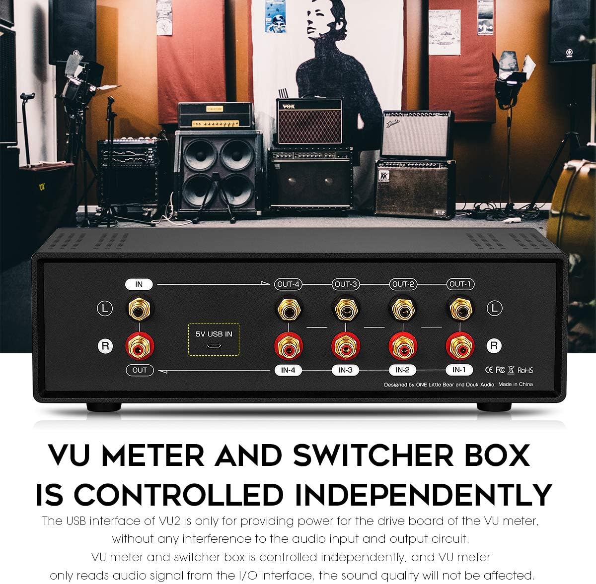 Gеt Dіѕсоunt оƒƒеr MIC+Line Analog Dual VU Meter Sound Level Indicator Audio Splitter Switcher Box