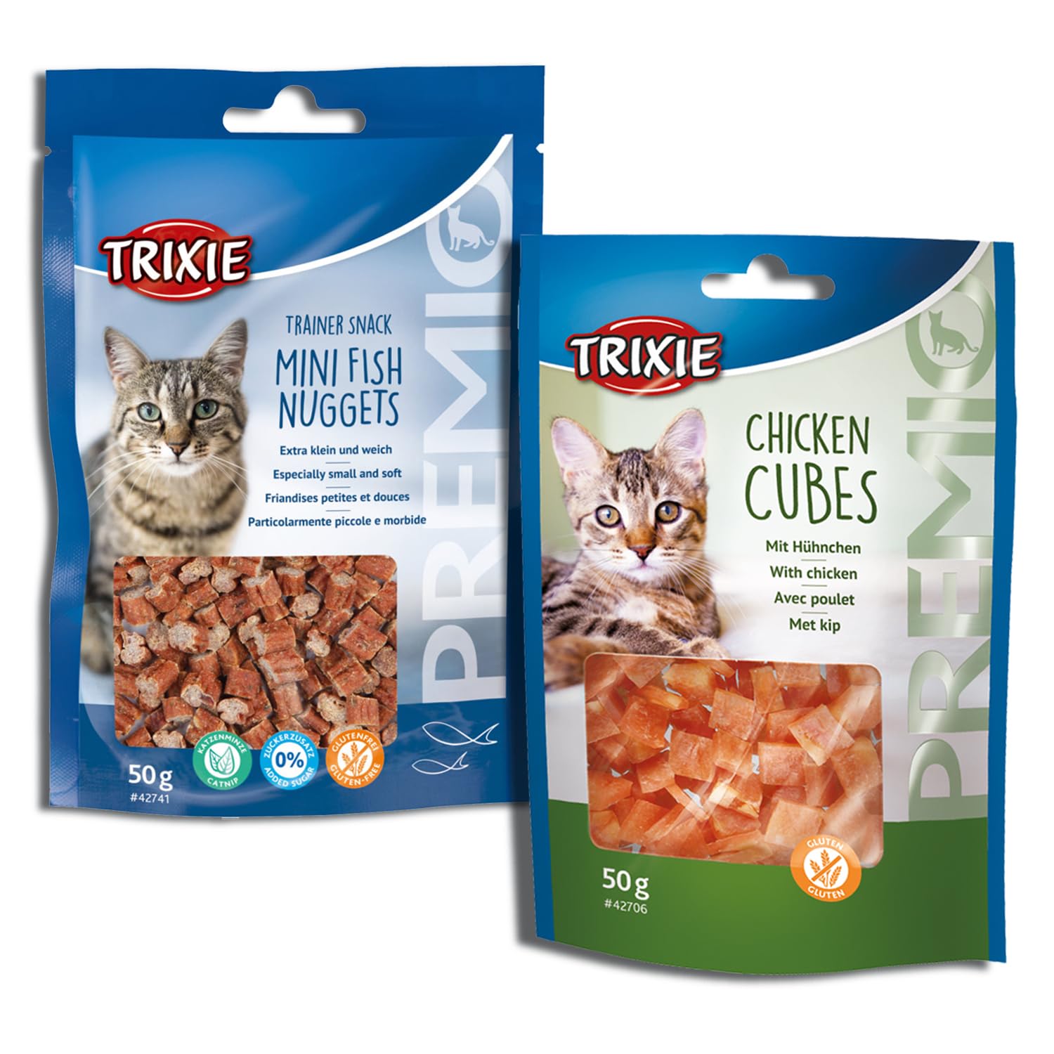 Trixie Cat Treat Combo of Premio Mini Fish Nuggets and Chicken Cubes, Nutrient Rich Training Snacks for Cats, Suitable for All Breeds – (Pack of 2) (B0CZDVWLN4) Amazon Price History, Amazon Price Tracker