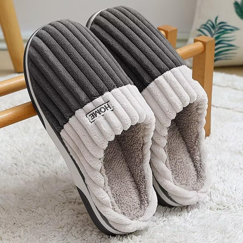 Men Women Quiet Concise Warm Indoor Slippers for Home Bedroom Walking2