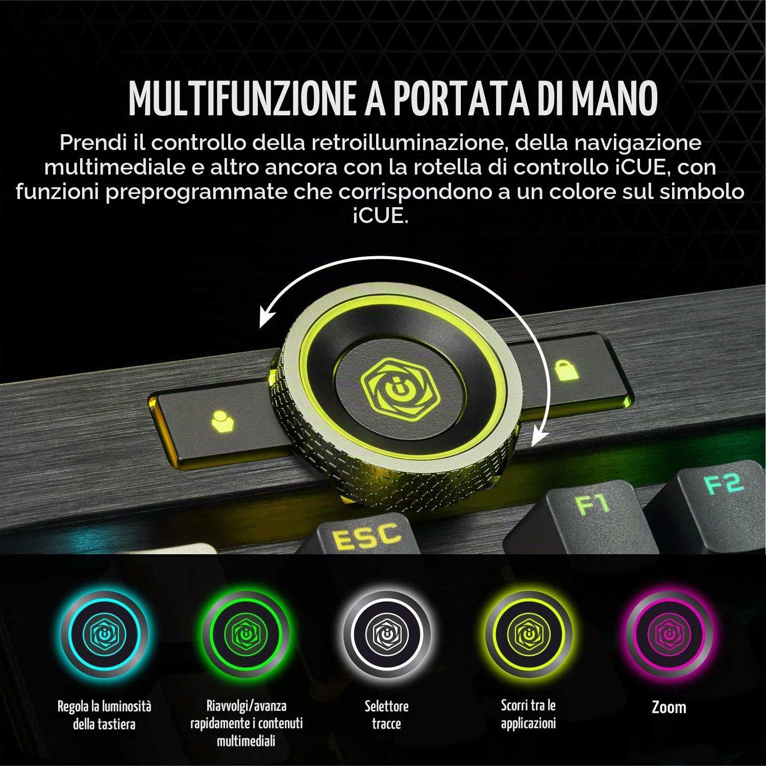 CORSAIR K100 RGB TECLADO USB QWERTZ (HOLANDÃ‰S) NEGRO