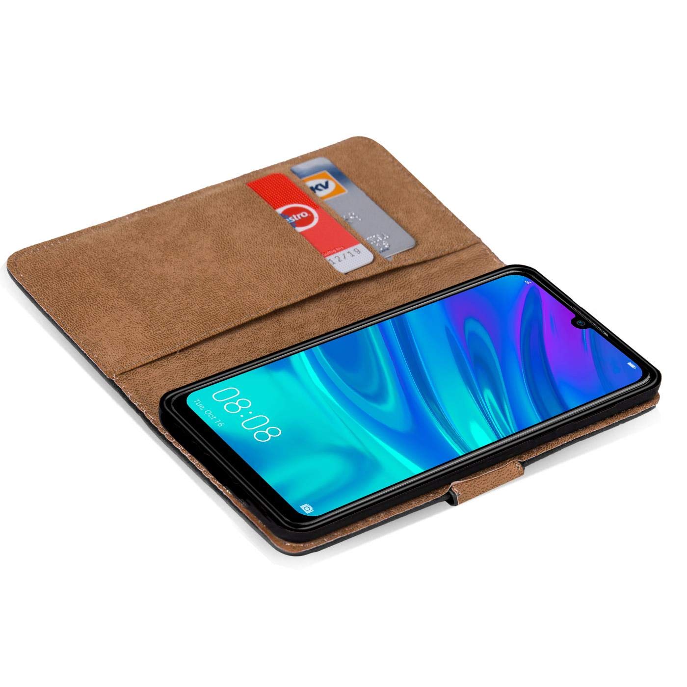 Verco custodia per Huawei P Smart Z, Case per P Smart Z Cover PU Pelle Portafoglio Protettiva, Nero