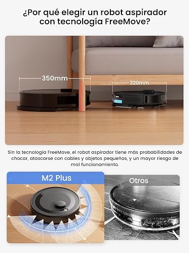 Lefant M2 Plus Robot Vacuum Cleaner 6000Pa with Automatic Dust-Draining Station, Laser Navigation with Mapping, Obstacle Avoidance PSD, 140 Mins, Ideal for Pet Hair - 8