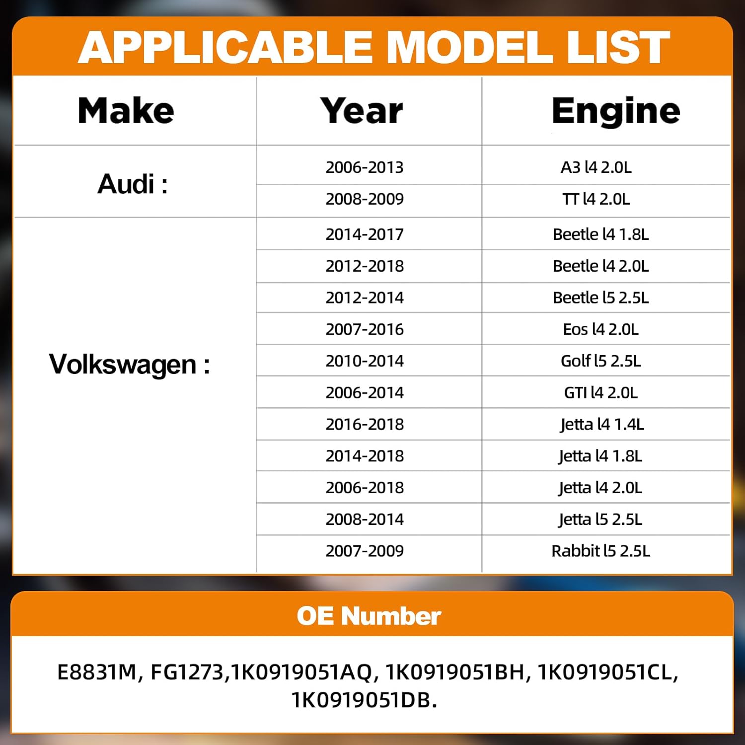 Electric Fuel Pump Module Assembly with Sending Unit Compatible For Audi A3 TT 2006-2013 Volkswagen Beetle Eos Golf GTI Jetta Rabbit 2006-2018 Replace E8831M 1K0919051AQ