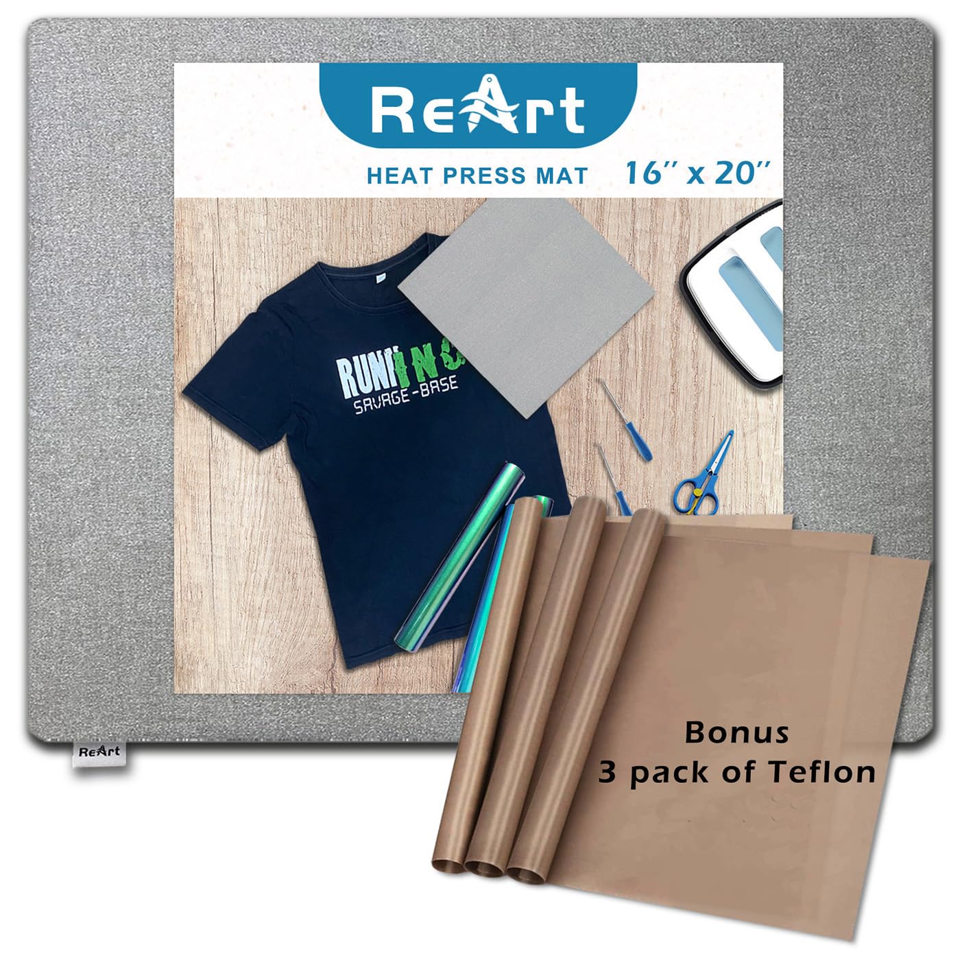 Sponsored Ad - Heat Press Mat 16" x 20" for Easypress Both Sides Applicable - Mat for Heat Press Machines and HTV and Iron On Projects
