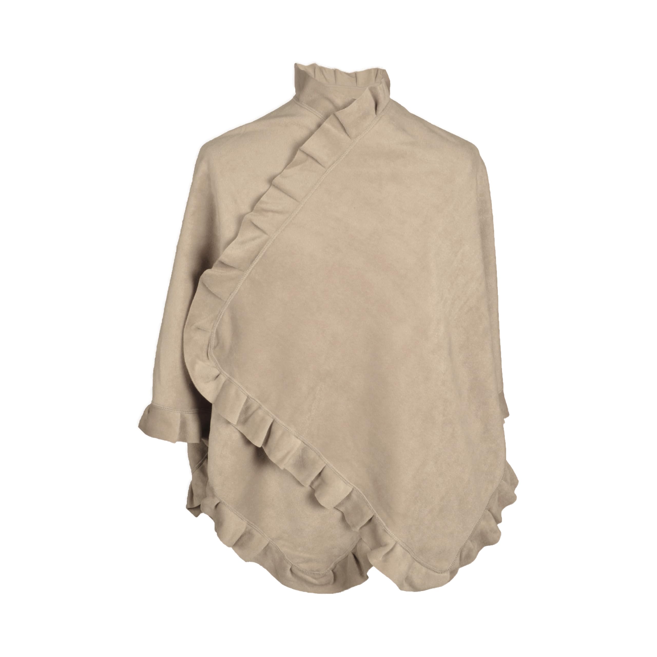 Toutacoo Women's 15-Beige Poncho Cape Fleece - Poncho, One Size