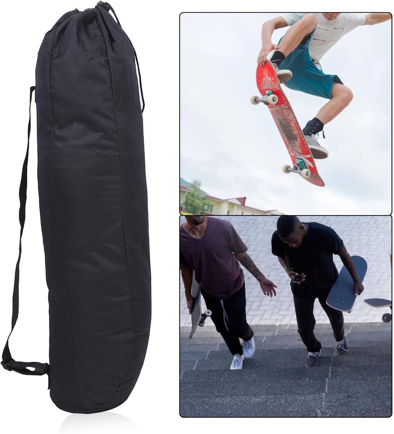 Skateboard Bag, 600D Oxford Cloth Skateboard Backpacks Bag with Adjustable Single Shoulder Straps Sport Gear Equipment