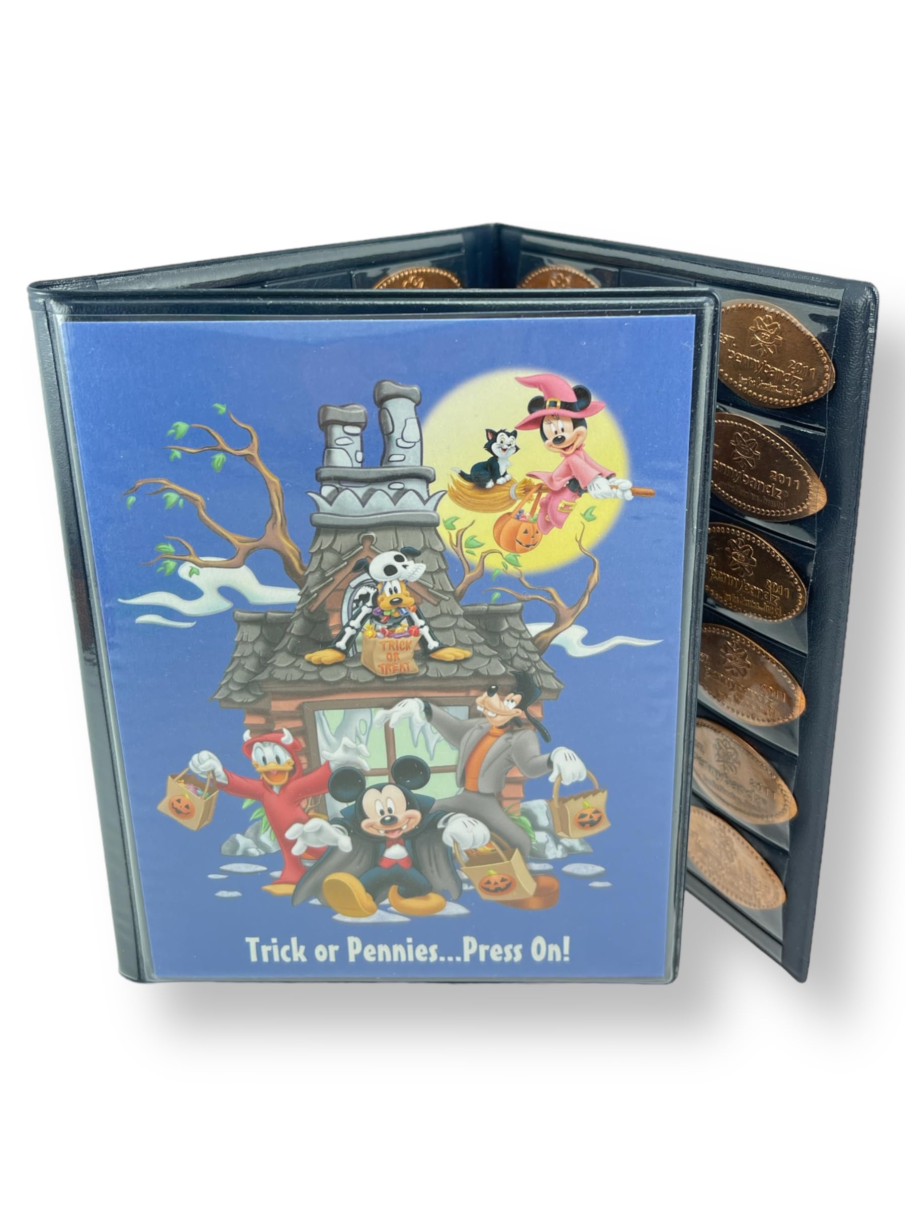 Pennybandz Penny Postcard Tri-Fold Pressed Penny Collector Book Holds 60 Pressed Pennies and Your Favorite Postcard for Your Cover (Mickey & Friends