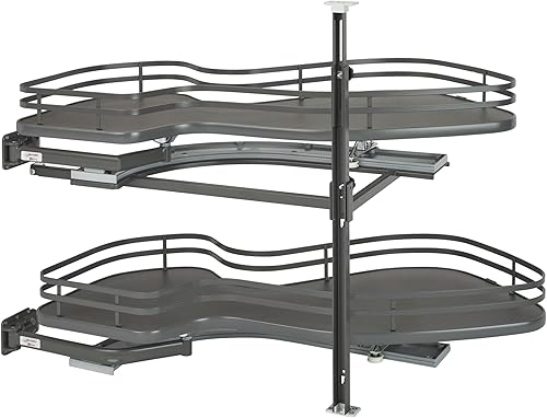 Rev-A-Shelf Estantes de fondo sólido de 15 pulgadas, organizador extraíble para puerta izquierda, armarios de esquina derecha ciega con aberturas de