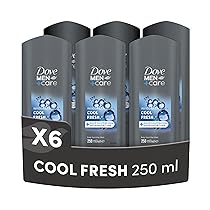 Dove, Doccia Dove Men+Care Cool Fresh, Docciaschiuma Uomo 3 in 1 Idratante Corpo, Viso e Capelli, con Tecnologia MicroMoisture, Dona 24 Ore di Idratazione, 6 Pezzi da 250 ml