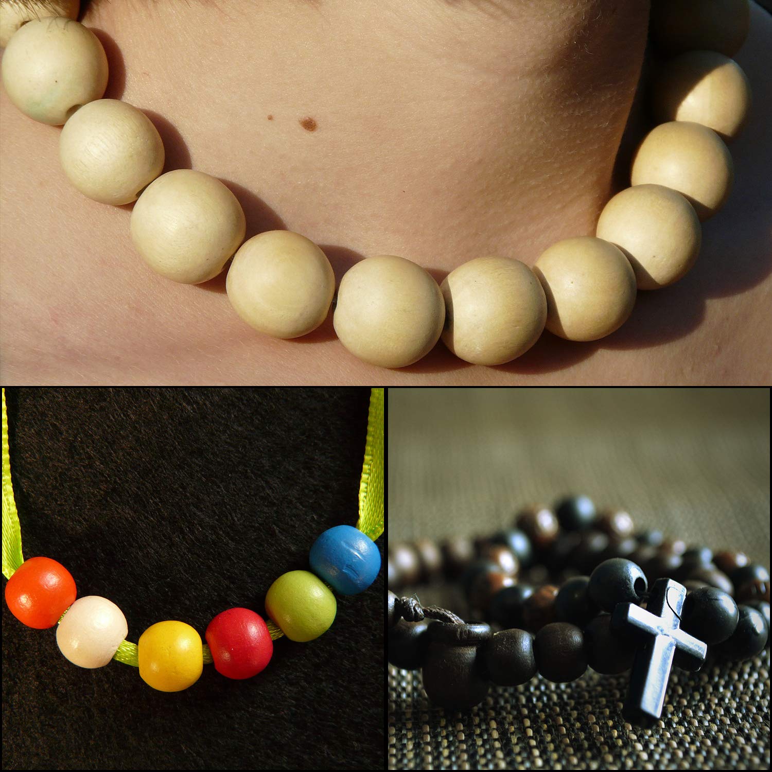 1000 Stück Holzperlen 8mm Natur - Bastelperlen Mit 2,1mm Loch Für Schmuck