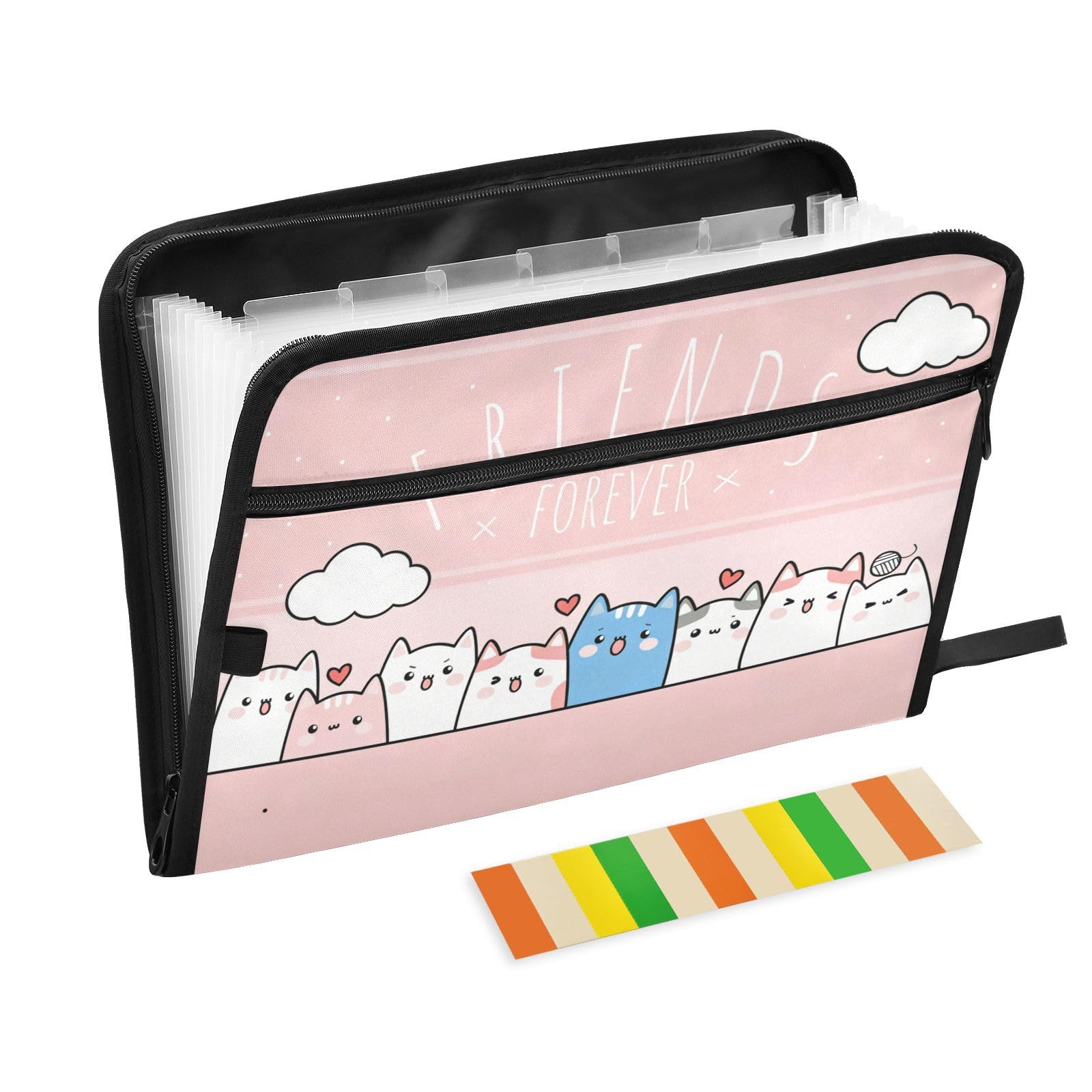 ジャバラファイル　ヴィクトリアン　猫ちゃん　レース Amazon.com : Cute Kitty Cat Pink Expanding Accordion File Folder