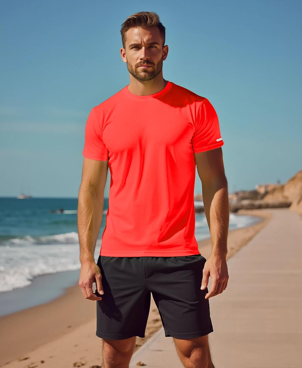 Workout Shirts Men Moisture Wicking T-Shirt Quick Dry Running Short Sleeve Gym Performance Active Tee Athletic Fit - Image 2