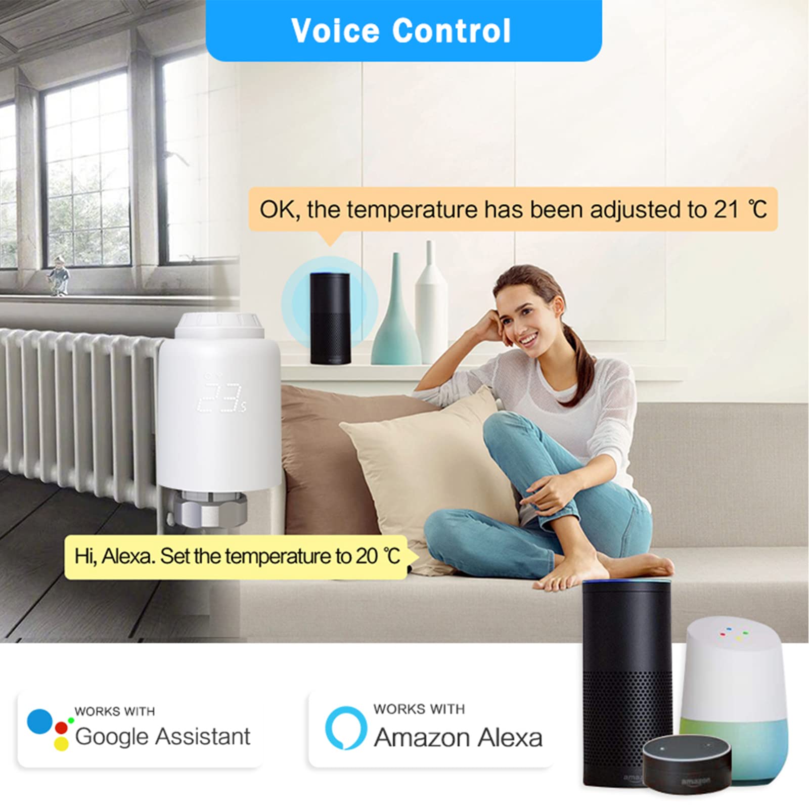 Valvola termostatica Wifi azionatore per radiatore