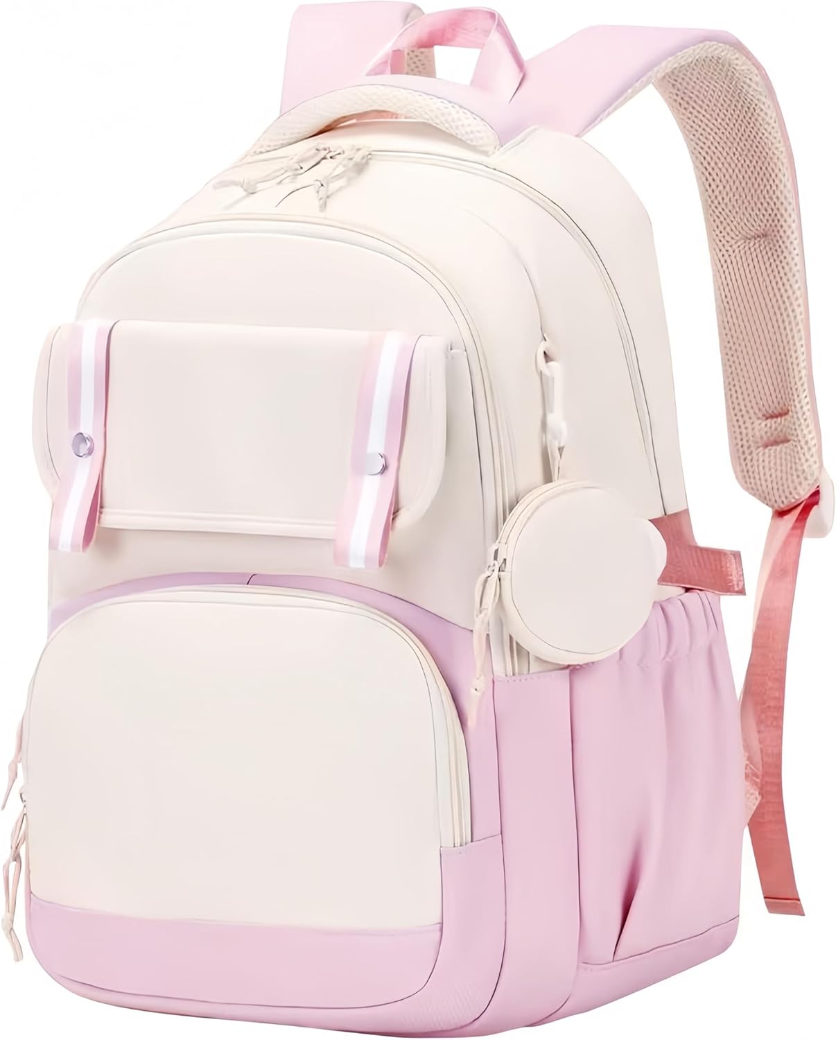 Aryan pink Backpack Womens, 17In Lightweight Cute School Bag for Teenage Girls, Laptop Rucksack Daypack for School College Commuting Travel (pink)