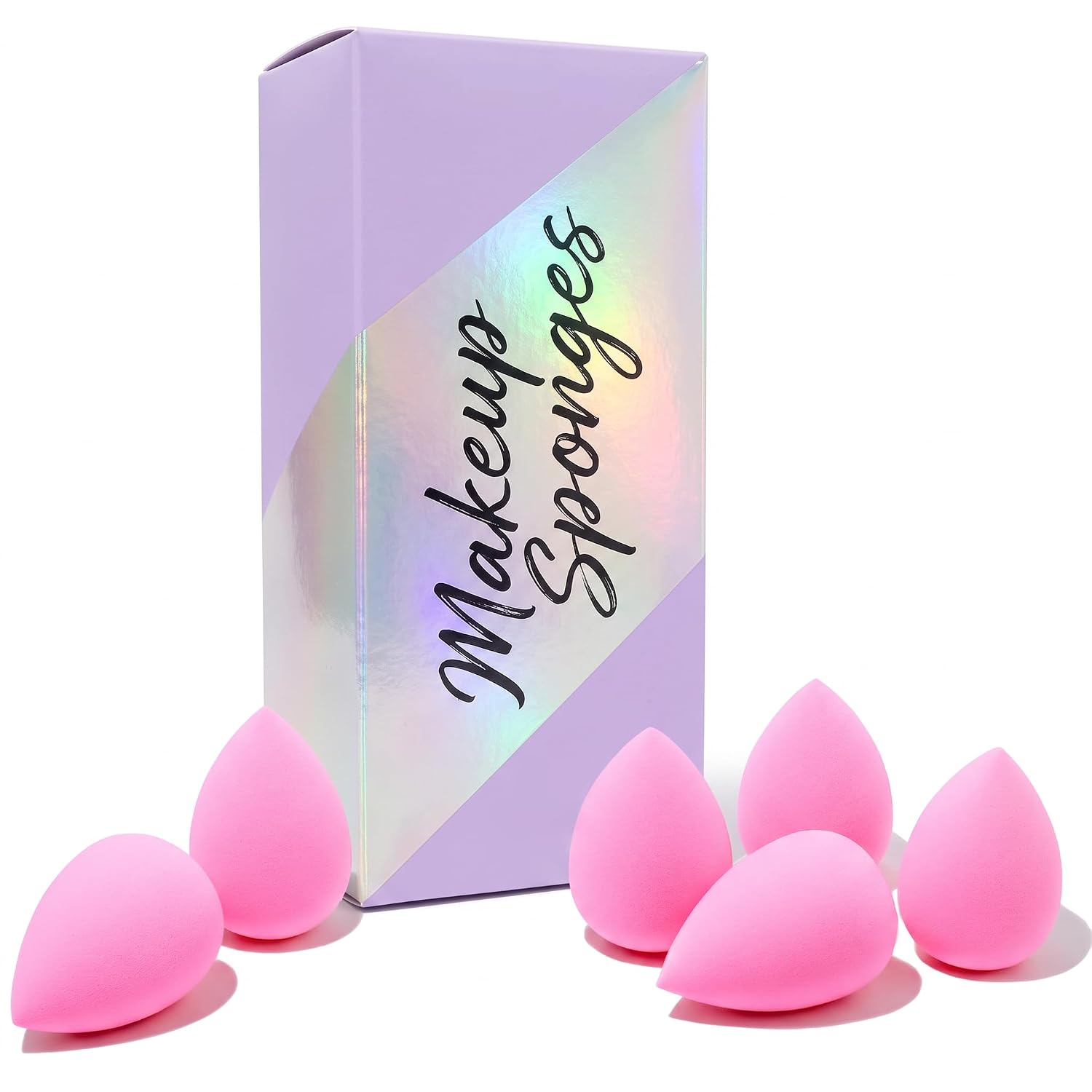 AOA Studio Makeup Sponge Set Latex Free Beauty Blender 6 Pack Soft Puff