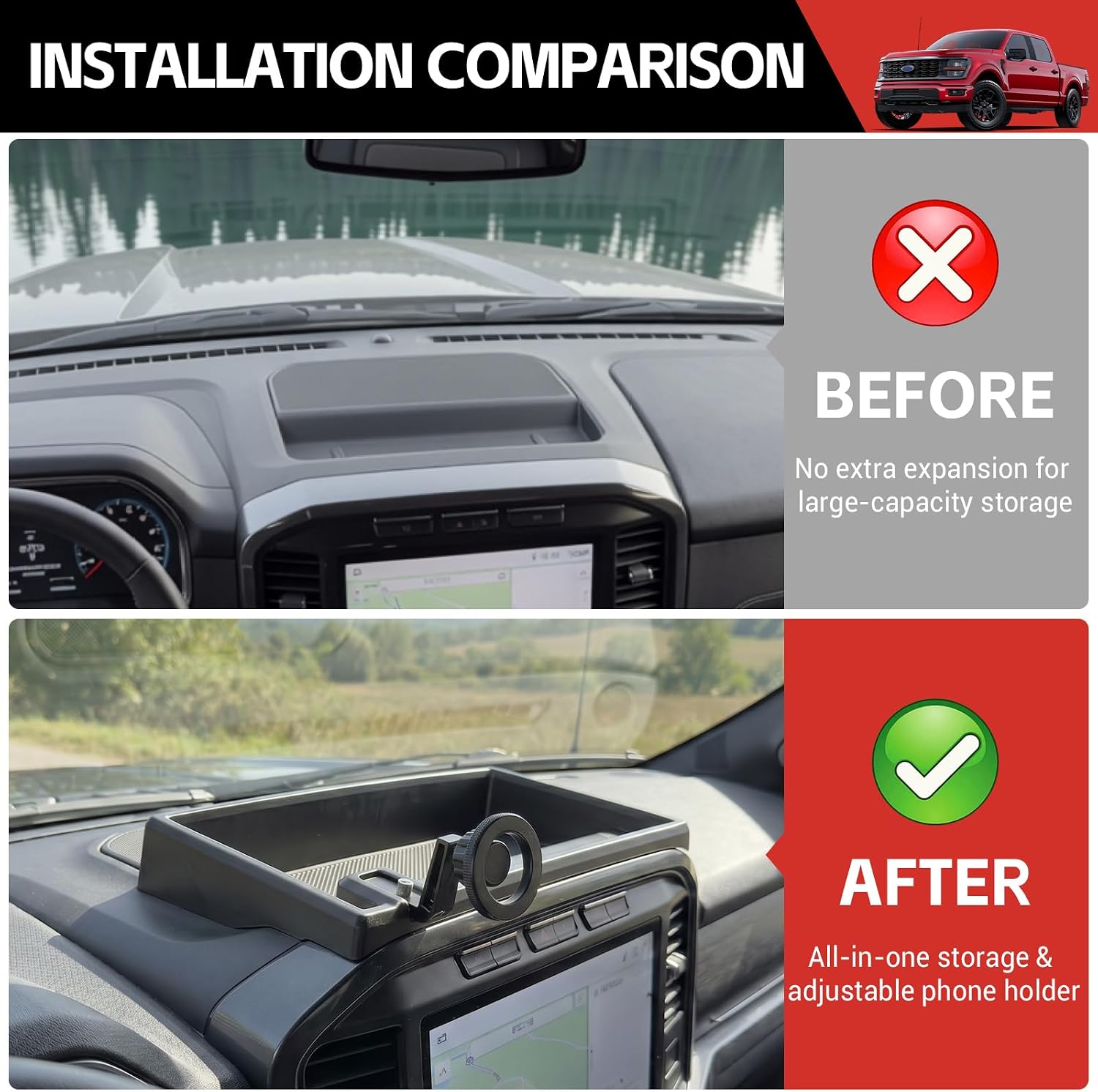 Phone Mount Holder Fit for 2021-2026 Ford F150 with Dash Speaker image 3