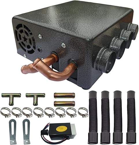 XuSha Calentador de aire universal de 8000 BTU de 4 puertos de 12 voltios, calentador de aire diésel, portátil, calentador de estacionamiento de