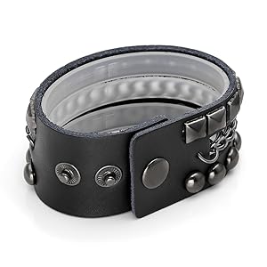 Amazon.com: Jovivi Men Women Punk Rock Wide Genuine Leather