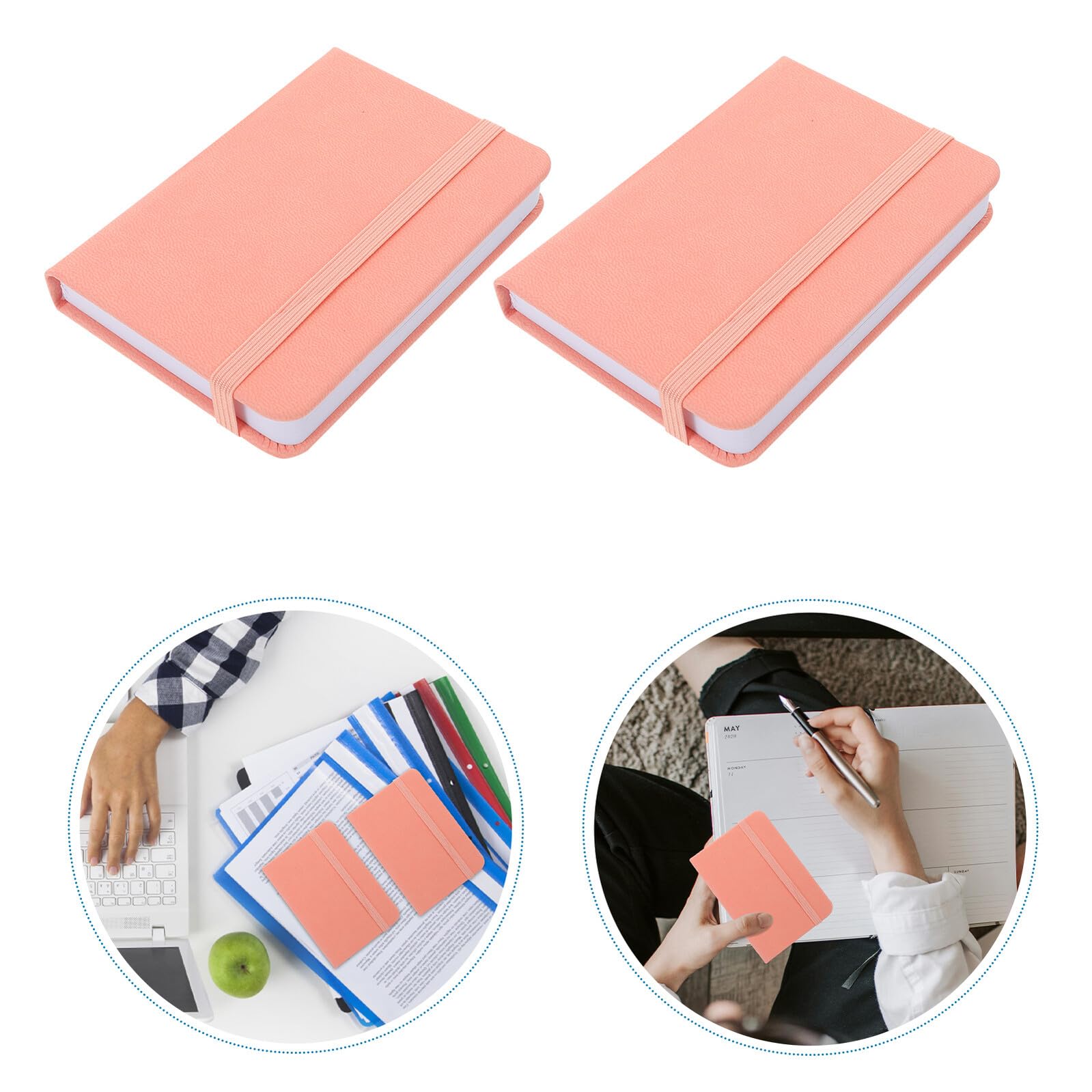 Carnet de Notes de Poche A7 Rose, Lot de 10, Couverture Rigide