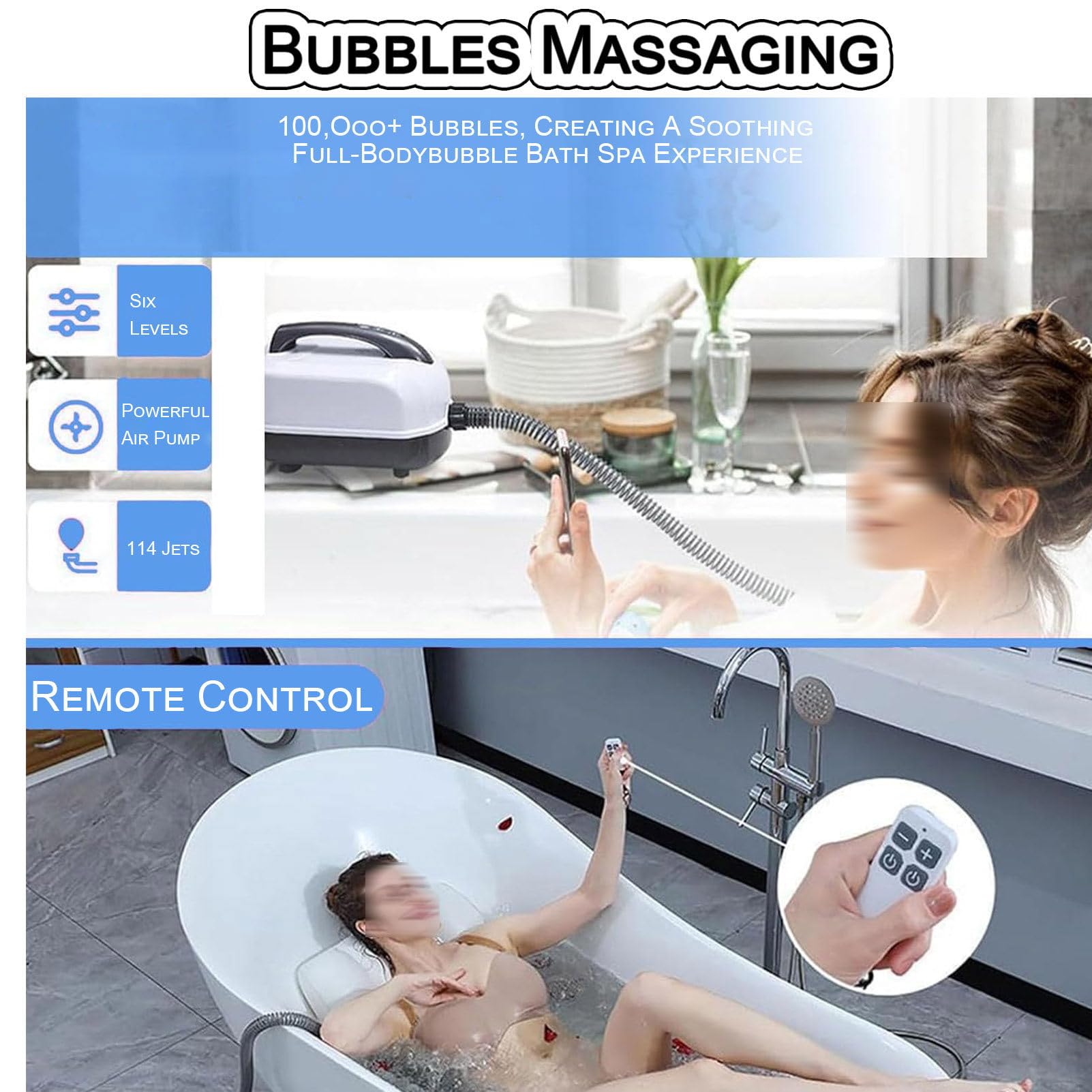 Materassino gonfiabile per massaggi con telecomando, 6 velocità, pompa ad aria, per rilassare la casa e migliorare il sonno