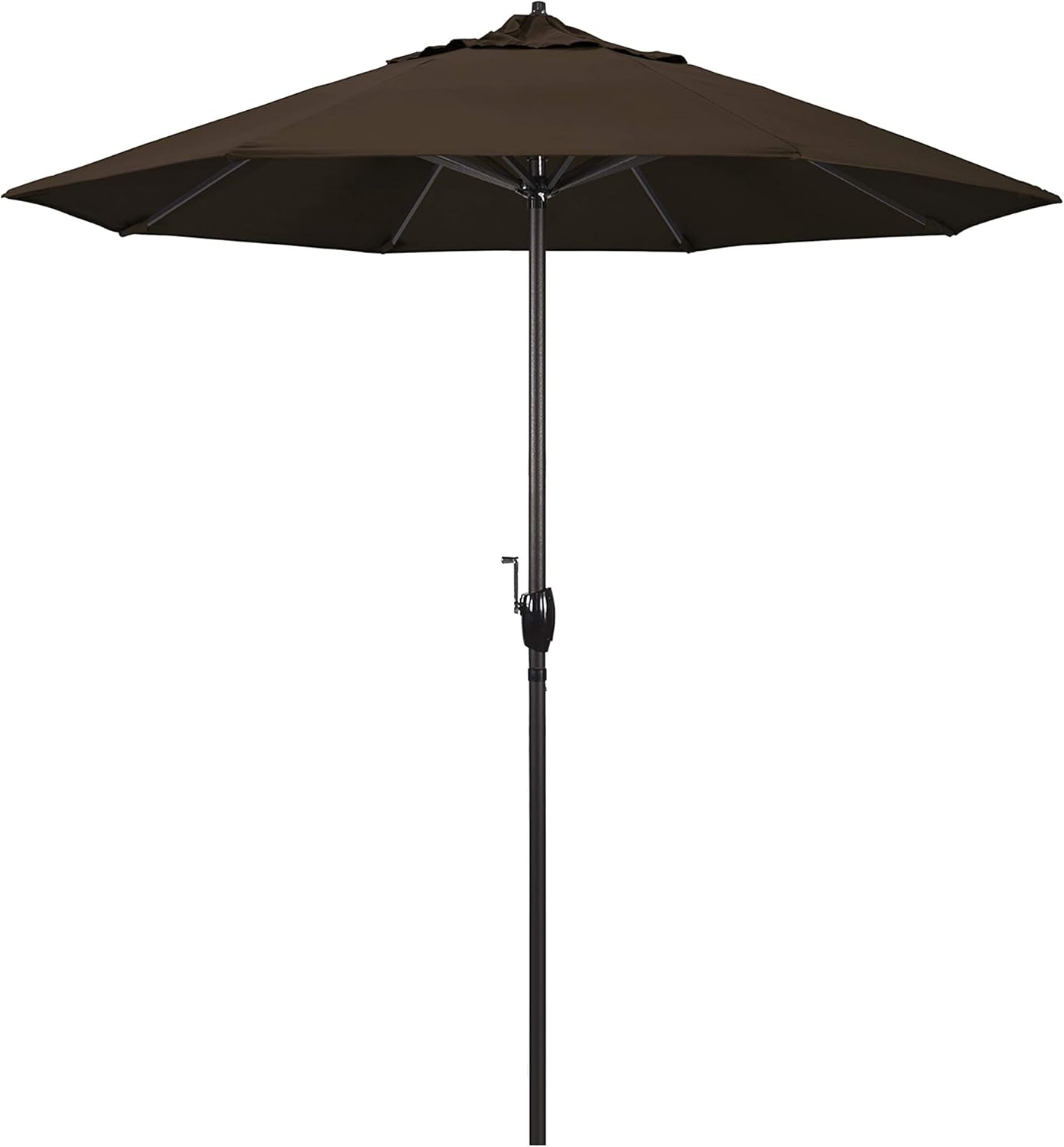 California Umbrella 7.5' Rd Casa Series Alum Patio Umbrella, Crank Lift, Auto Tilt, Mocha