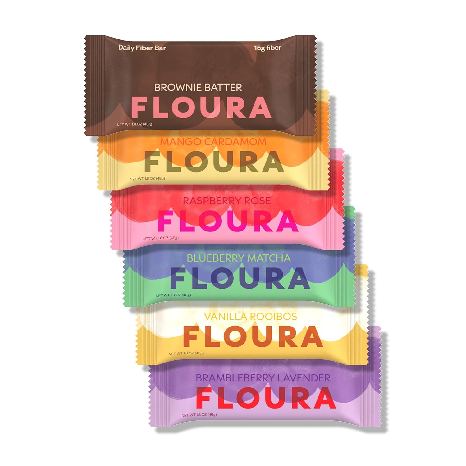 Floura Raspberry Rose Fruit-Forward Fiber Bars– High Fiber, Vegan, Gluten & Dairy Free, Low Calorie Healthy Snack Bars with Upcycled Produce for Gut Health [10 Pack]