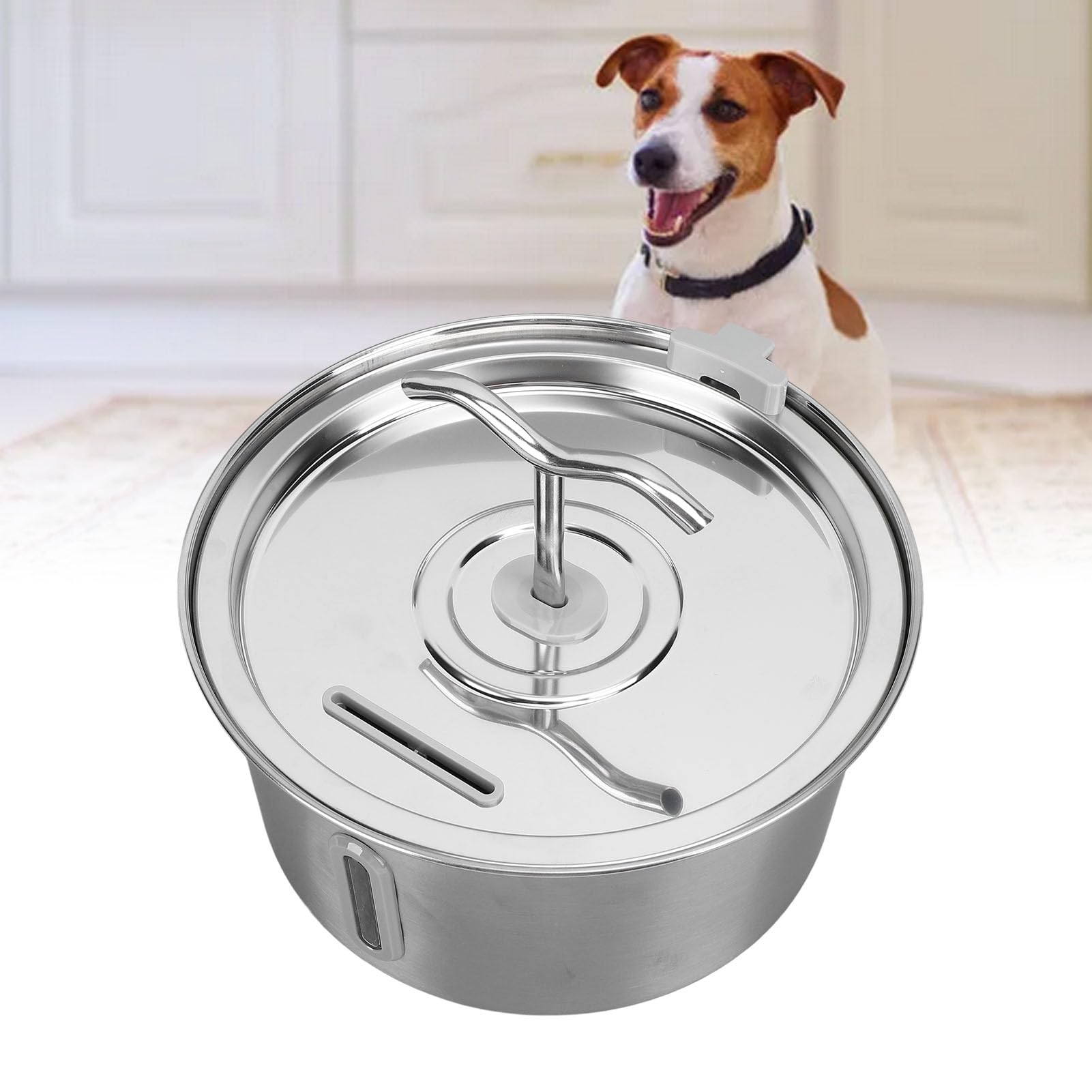 Cryfokt Fuente de Agua para Gatos de Acero Inoxidable, Capacidad de 3,2 litros, Suministro de Agua para Alimentos para Mascotas Sanas