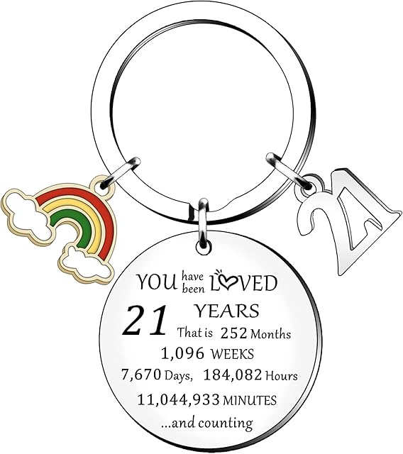 HULALA Inspirational 13th 16th 18th 21st Birthday Keyring Keychain Gifts For Girls Boys Her Him Daughter Son Granddaughter Grandson Niece Nephew Best Friend Birthday Keepsake Key Ring Presents