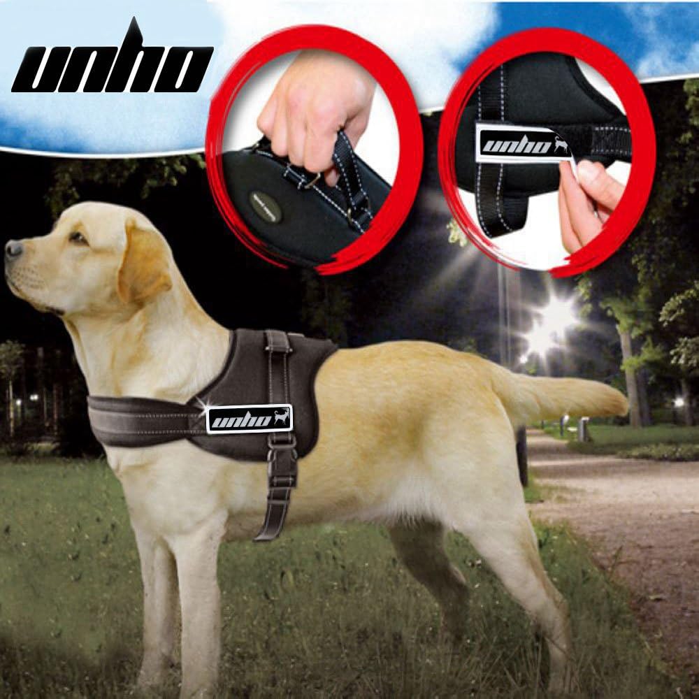 unho Dog Body Harness Padded Extra Big Large Medium Small Heavy Duty Vary from All Kinds Size (M)