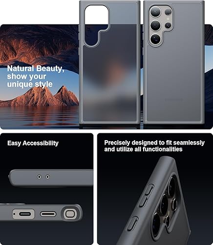 Miniatura 5 de Funda diseñada a prueba de golpes para Samsung Galaxy S24 Ultra, protección contra caídas de grado militar de 12 pies, parte trasera dura mate