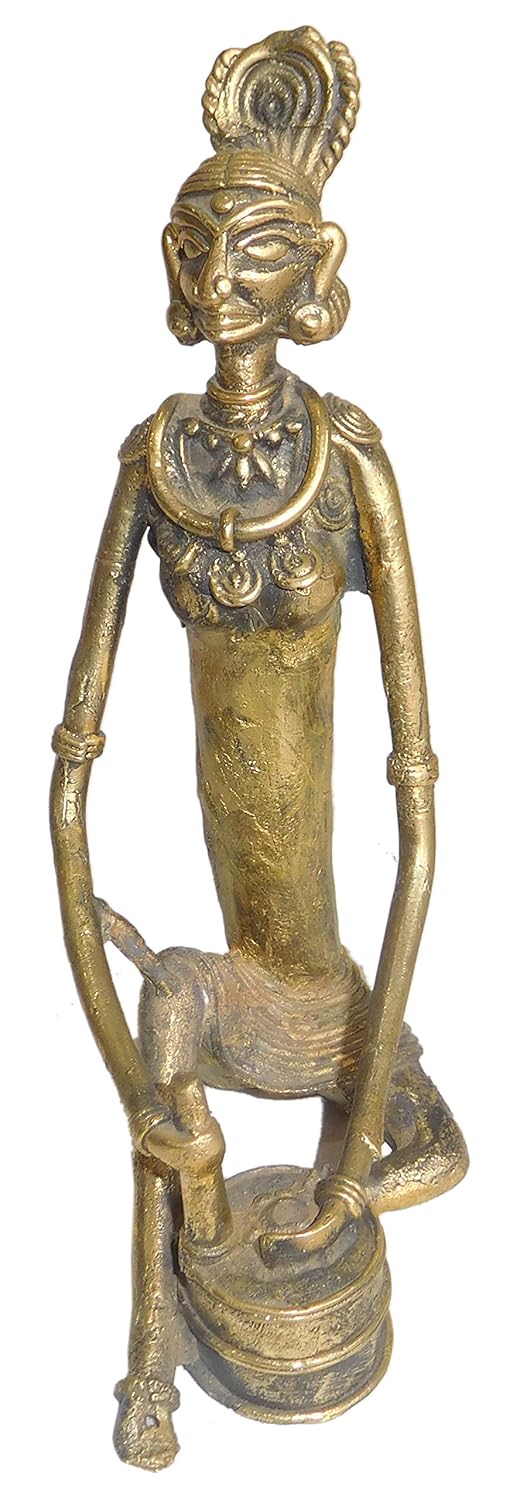 Buy BHANSALI HANDICRAFTS Brass Dhokra Handicraft Tribal Musical Lady