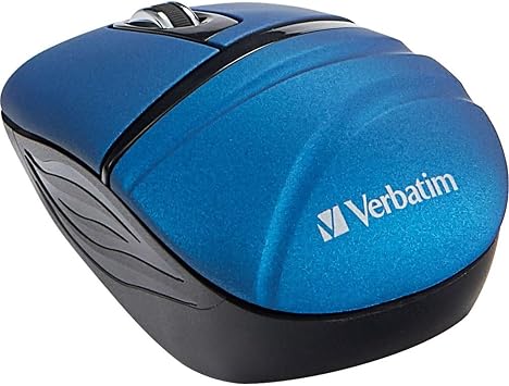 Verbatim 2.4G Wireless Mini Travel Optical Mouse with Nano Receiver for Mac and PC - Blue
