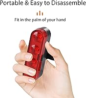 Vista 4 de HX Luces de bicicleta para conducción nocturna, luces LED traseras de bicicleta recargables USB-C, parte trasera de bicicleta brillante, 4 modos