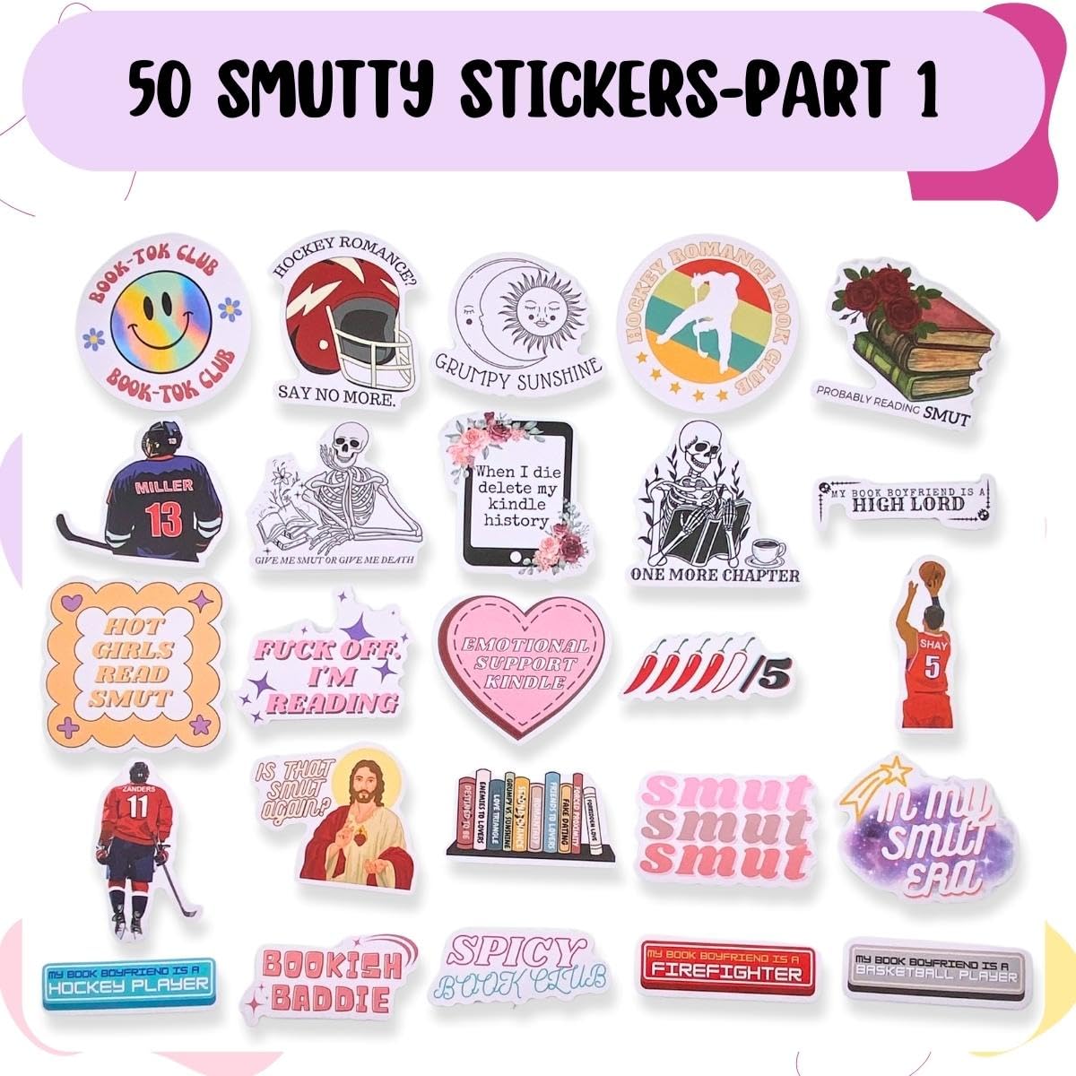 120 Adesivi Olografici Per Lettori Adulti - Pacco Stickers Piccanti Per Kindle, Laptop E Borraccia - Tema BookTok E Smutty Books