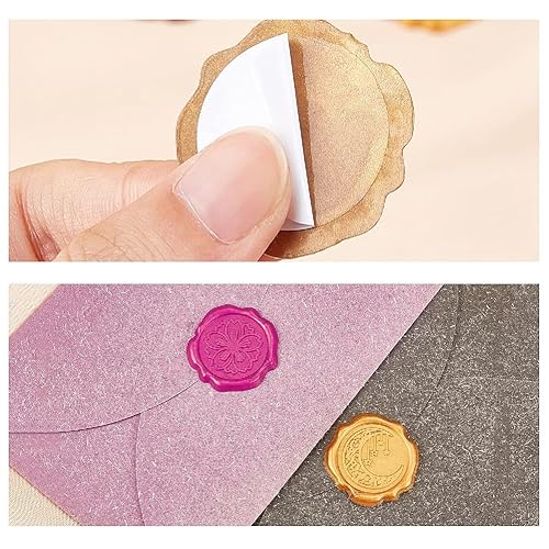 Miniatura 6 de CRASPIRE 25 calcomanías adhesivas de cera para reloj, sellos de cera autoadhesivos, calcomanías de sobre, calcomanías rojas para decoración, sobres