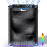 Air Purifiers for Home Large Room Cover 2,100 Ft²,Home Air Purifier with Air Quality Monitor & Aromatherapy,Auto H13 Air Purifier Removes Pets Hair Dust Smoke Odor,with 7 Colors Light(Black)