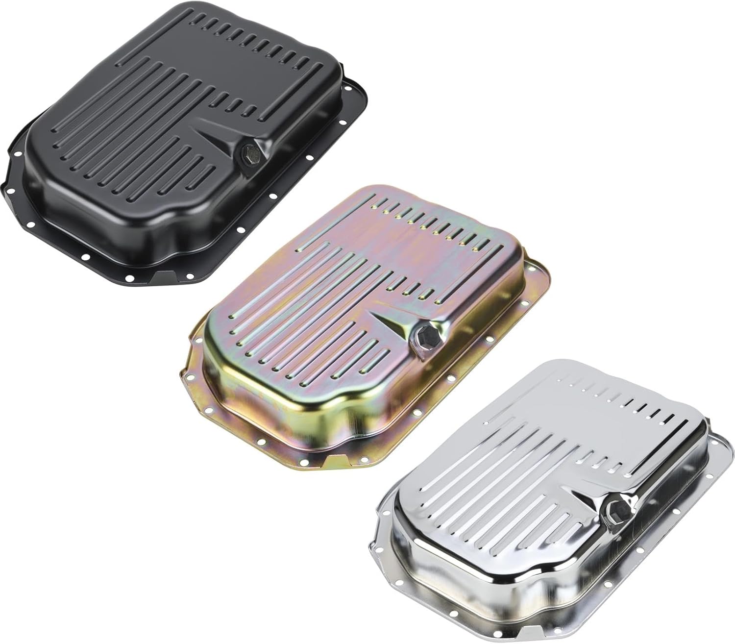 Speedway Motors GM 4L80E Transmission Pan, 2.75 Inch Depth Black Steel Design, Fits Chevy and GM 4L80, 4L80E, 4L85E Transmissions, Durable Replacement Pan