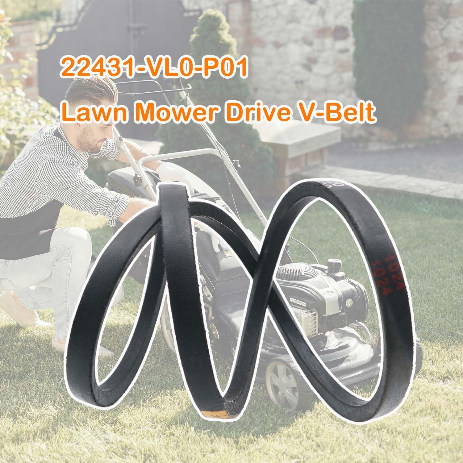 22431-VL0-P01 266-301 Drive V-Belt Lawn Mower Replacement Fits Hon-da HRR216K9 VKAA HRR216K8 VYAA ?3/8