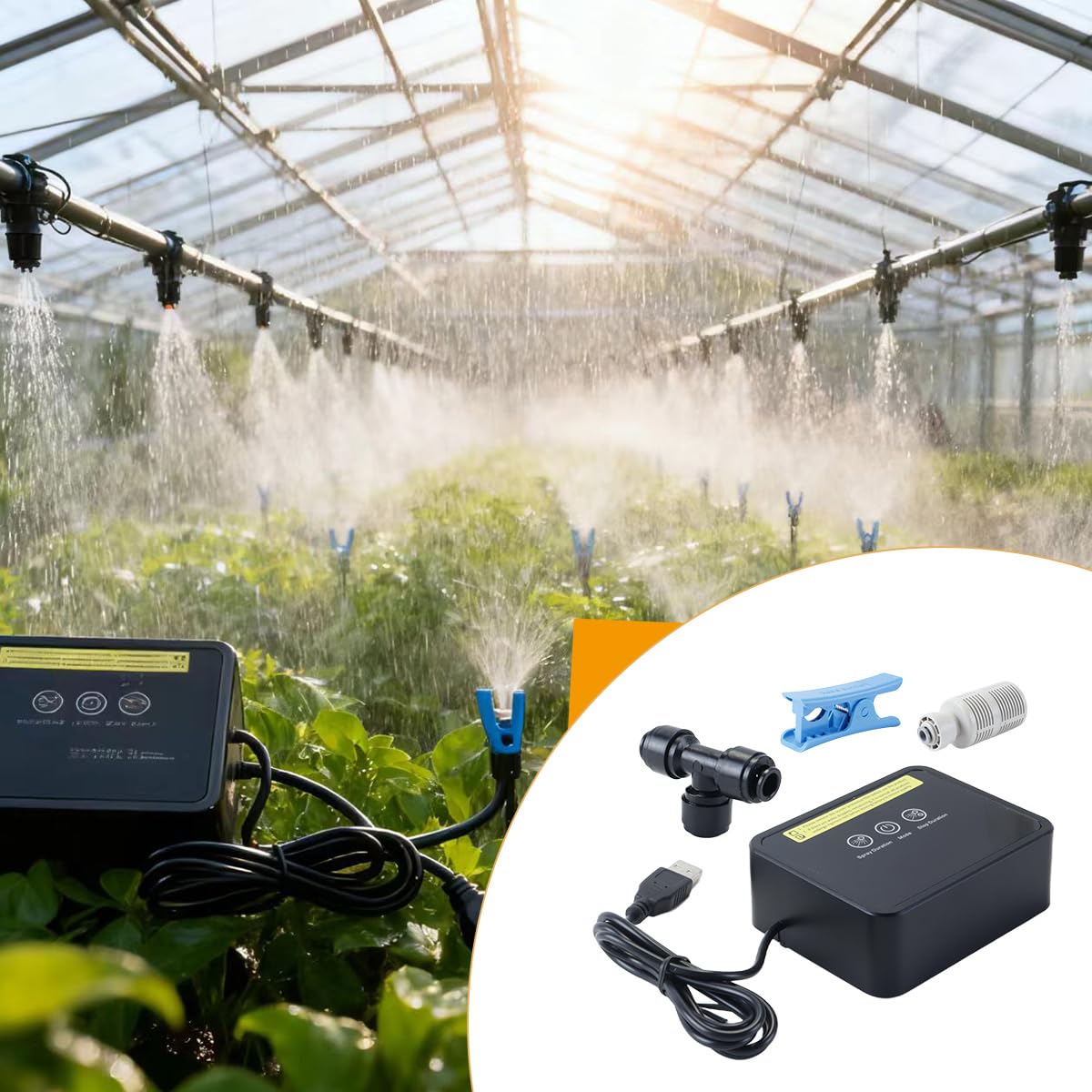 Sistema di nebulizzazione intelligente per umidificatore per rettili con ugelli rotanti regolabili a 360 gradi, modalità manuali automatiche e controller di temporizzazione