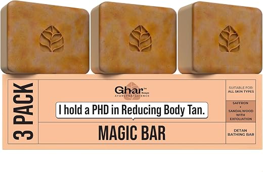 Ghar Soaps Sandalwood & Saffron Bath Bar (Pack of 3)