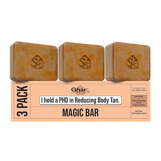 Ghar Soaps Sandalwood & Saffron Magic Bar For Bath (300 Gms Pack&hellip;