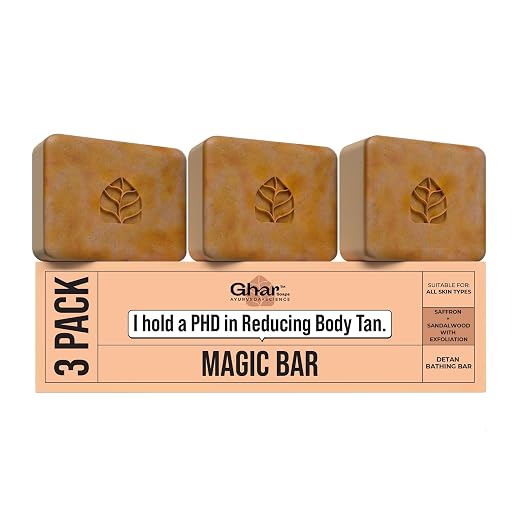 Ghar Soaps Sandalwood & Saffron Bath Bar (Pack of 3)