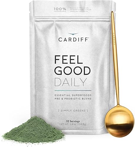 Cardiff Bolsa de 9.4 onzas Simply Greens Polvo Orgánico Alimentos Integrales Verdes Suplementos Verdes Superalimentos Polvo Mezcla Batido Espirulina disponible en Yaxa Colombia
