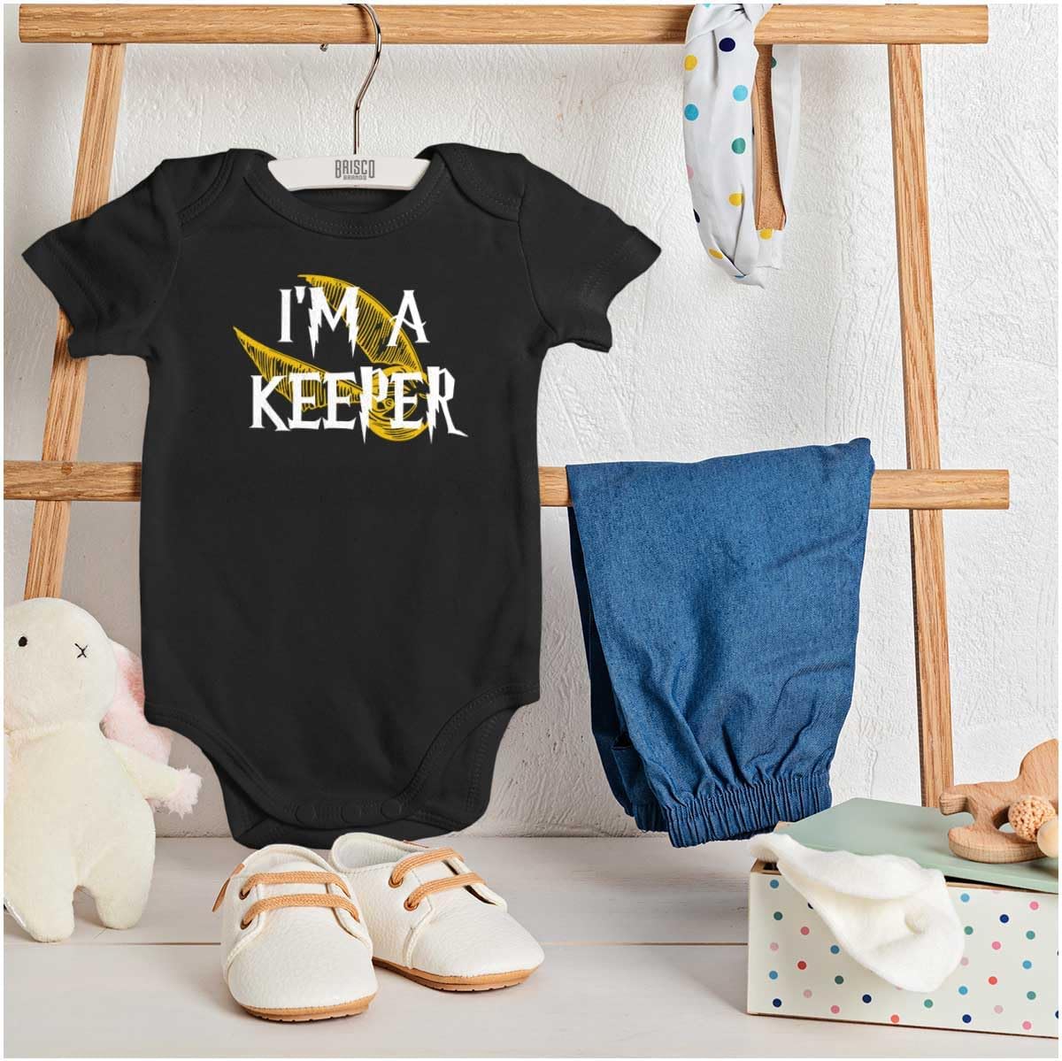 Brisco Brands Keep Me Magical Funny Witch Wizard Baby Romper Boys or Girls