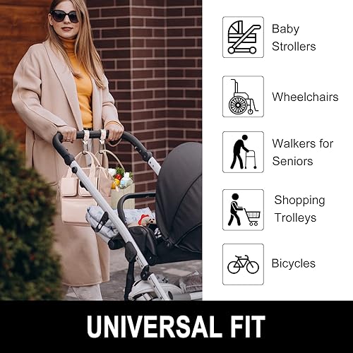 Miniatura 7 de Ganchos para cochecito de bebé para bolsas colgantes, accesorios universales para clips de cochecito, gancho de mamá para bolsa de pañales, carrito